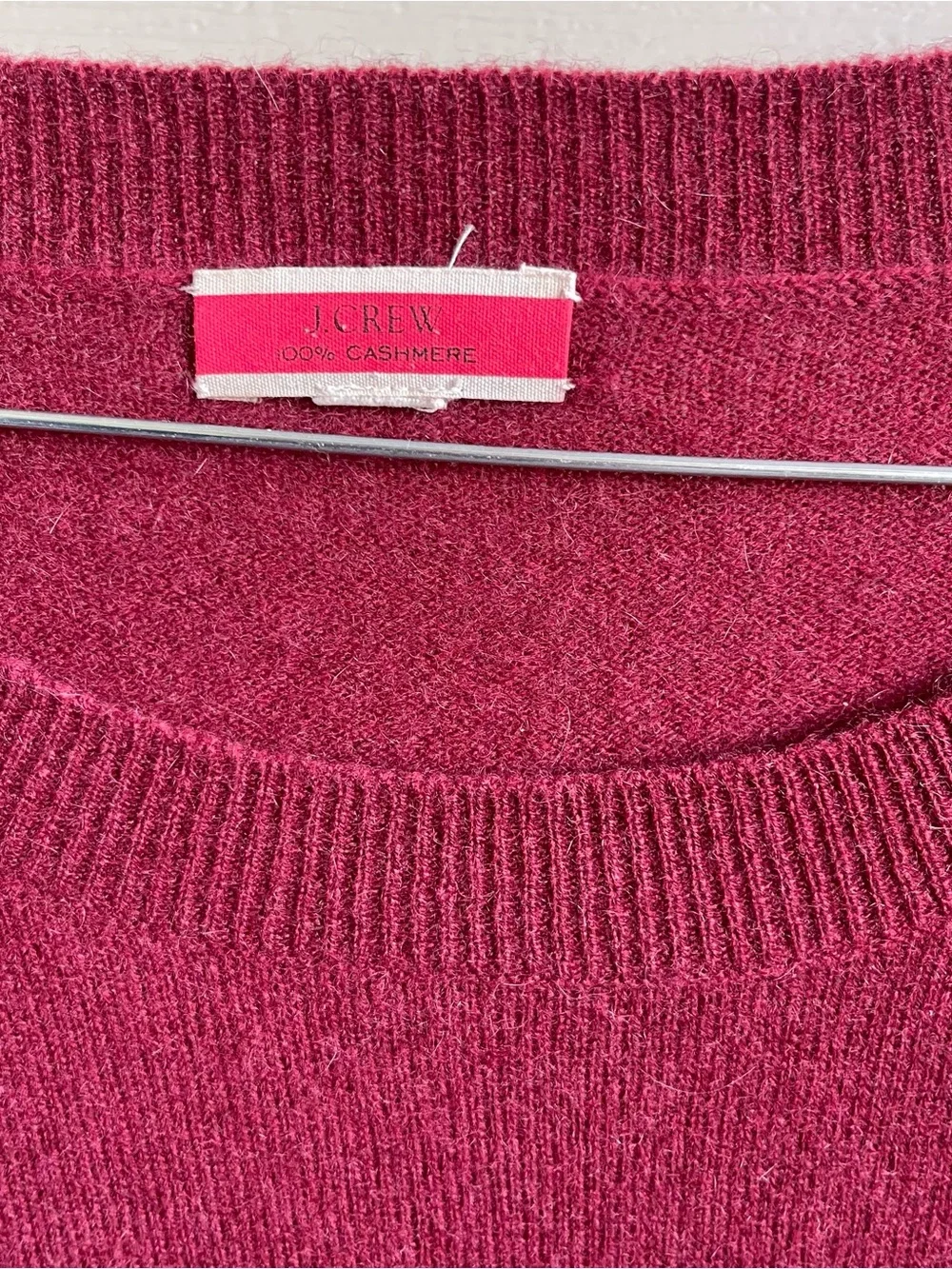 J. Crew Luxury Cashmere Sweater Womens Size XXL Burgundy Holiday Money